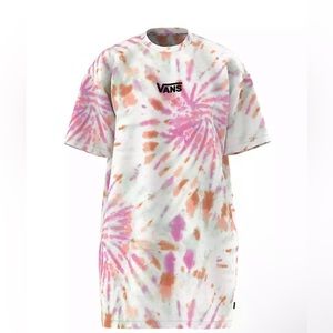 Vans Center Vee Tie Dye Wash T-Shirt Dress. size S